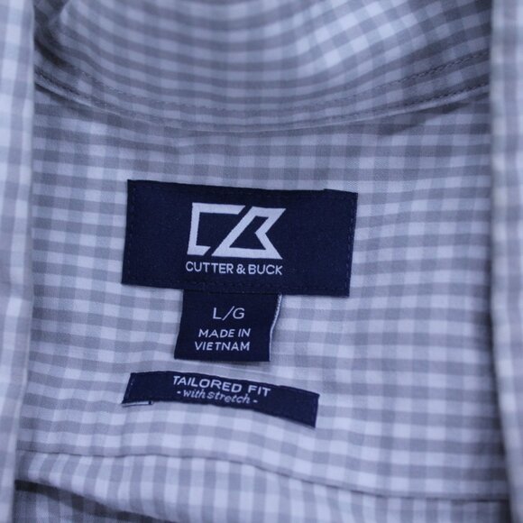 Cutter & Buck Gray Gingham Men's Shirt - Picture 9 of 9